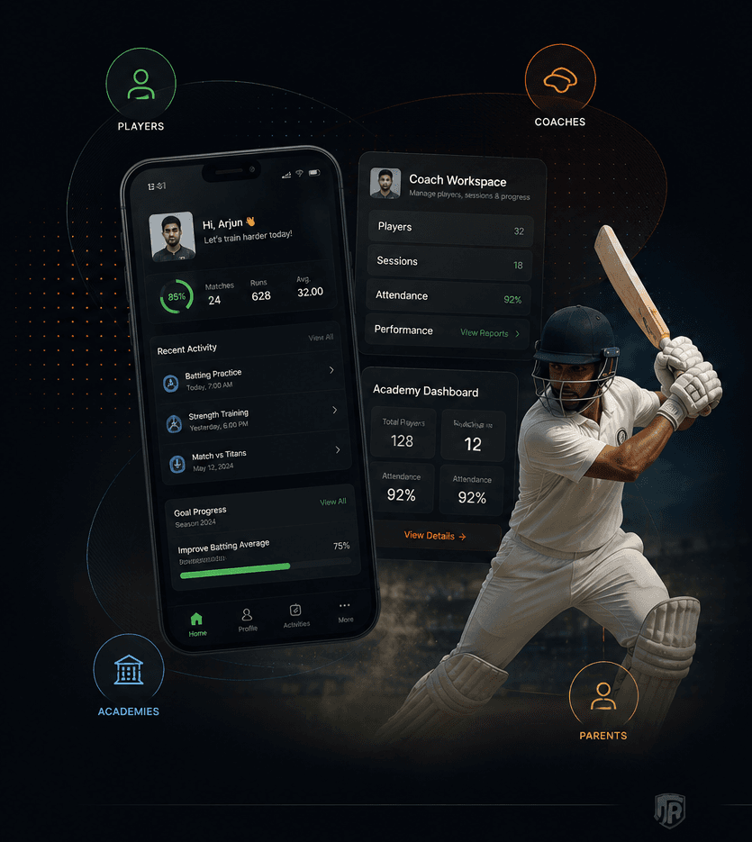 PlayerWalk app — player, coach and academy views